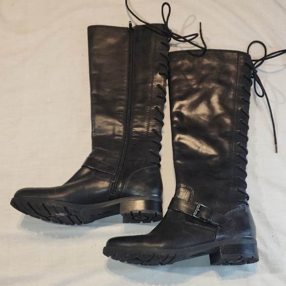 Sofft KRISTIE Knee High Leather Back Lace Up Boots - Picture 1 of 10